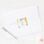 バブルとブルーズミニマリス結婚トありがとう スクエアシール (封筒)
