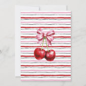 バブルとブローズ前ベビーデュースベイビーさくらんぼシャワー 招待状 (裏面)