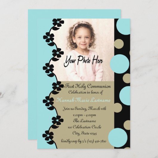 バブルと花の最初の交友 招待状 (正面/裏面)