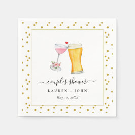 バブルと醸造カップルのシャワーナプキン スタンダードカクテルナプキン