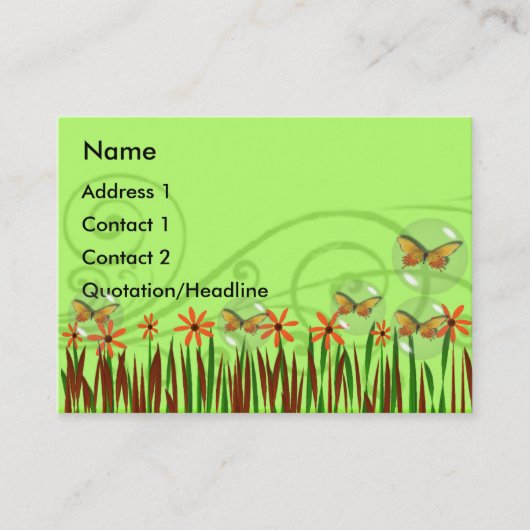 バブルのバターフライカスタマイズ- 名刺 (正面)