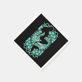 バブルのマーメイドシルエットThunder_Cove スタンダードカクテルナプキン (角)