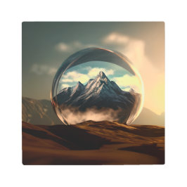 バブルの世界の山 メタルプリント