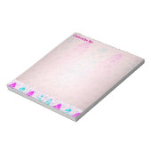 バブルの表示（ピンク&ブルー） ノートパッド (回転)