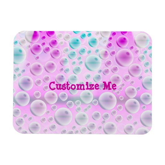 バブルの表示（ピンク&ブルー） マグネット (横)