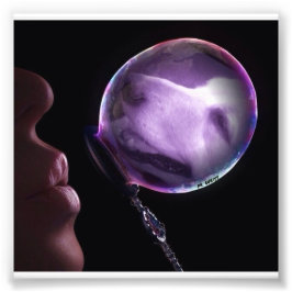 バブルの黄金の フォトプリント           