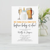 バブルはベビーが来る前に発生!赤ちゃんシャワー 招待状 (スタンド正面)