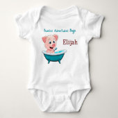 バブルアドベンチャーズ開始名前をカスタムする ベビーボディスーツ (正面)
