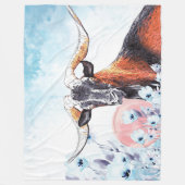 バブルウォーター色キコヤギBuck GetYerGoat™ フリースブランケット (正面)