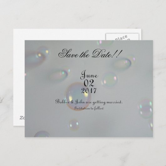 バブルエディションの日付を保存 案内ポストカード (正面/裏面)