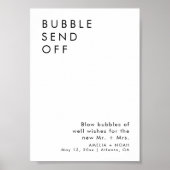 バブルエレガント送信オフ結婚式の受付サイン ポスター (正面)