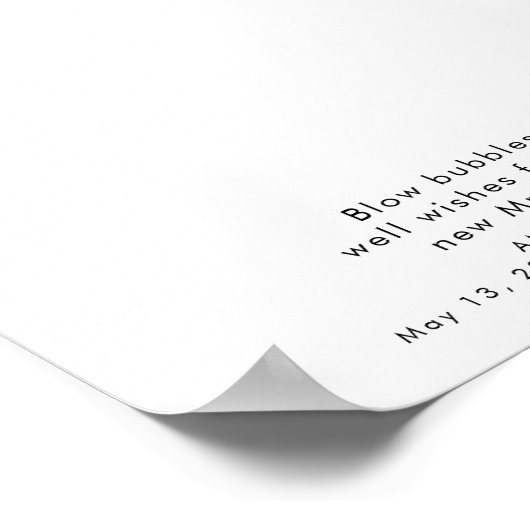 バブルエレガント送信オフ結婚式の受付サイン ポスター (角)