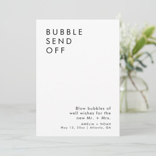 バブルエレガント送信オフ結婚式の受付サイン 招待状 (スタンド正面)