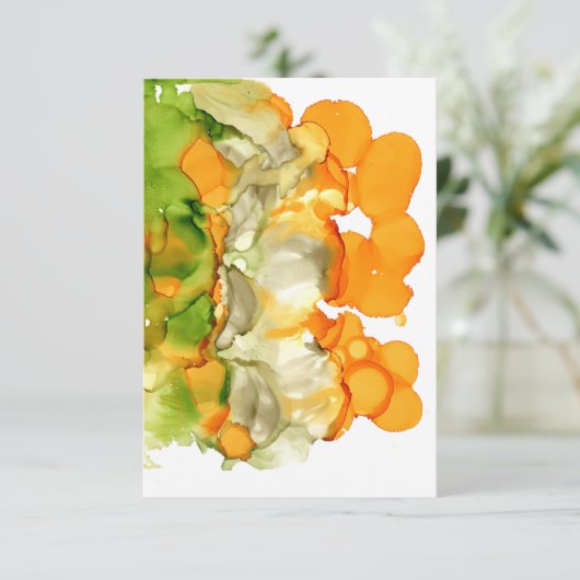 バブルオレンジジェロ抽象芸術グリーンアイスクリーム サンキューカード (スタンド正面)