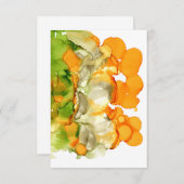 バブルオレンジジェロ抽象芸術グリーンアイスクリーム サンキューカード (正面/裏面)