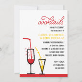 バブルカクテル婚約パーティ招待状 招待状 (正面)