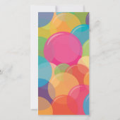 バブルカラフルパーティーフォトデジタル招待状 セーブザデート (裏面)