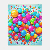 バブルカラフル爆発 フリースブランケット (正面)