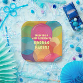 バブルカラフル誕生日パーティー ペーパープレート (パーティー)