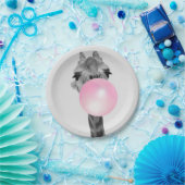 バブルガおもしろいム付き白黒キリン ペーパープレート (パーティー)