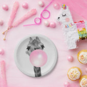 バブルガおもしろいム付き白黒キリン ペーパープレート (パーティー)