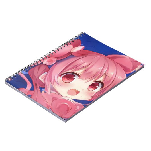 バブルガムいちごバラチビ（小さくかわいく書いた感じ）アニメガールマンガ ノートブック (左側)