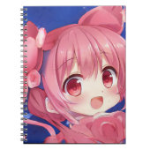 バブルガムいちごバラチビ（小さくかわいく書いた感じ）アニメガールマンガ ノートブック (正面)