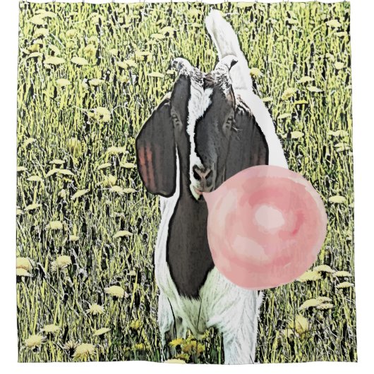 バブルガムで生きてるヤギより大きい シャワーカーテン (正面)