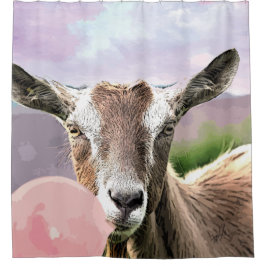 バブルガムと命より大きいトゲンブルグヤギ シャワーカーテン