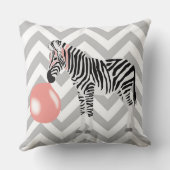 バブルガムのゼブラがバブルを吹く クッション (裏面)