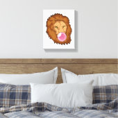 バブルガムのライオン キャンバスプリント (インサイチュ (寝室))