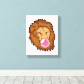 バブルガムのライオン キャンバスプリント (インサイチュ (ウッドフロア))