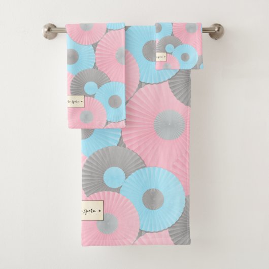 バブルガムサークル折り紙パステルパターン バスタオルセット (インサイチュ)