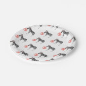 バブルガムゼブラ吹のバブルパターン ペーパープレート (アングル)