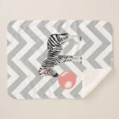 バブルガムゼブラ吹の気泡 シェルパブランケット (正面(横))