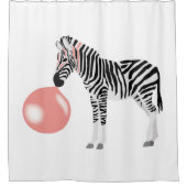 バブルガムゼブラ吹の気泡 シャワーカーテン (正面)