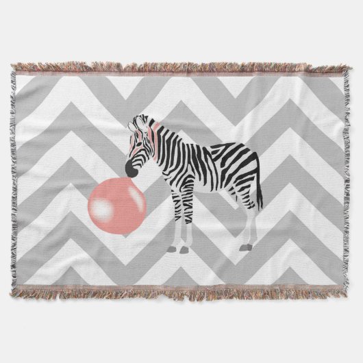 バブルガムゼブラ吹の気泡 スローブランケット (正面)