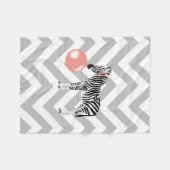 バブルガムゼブラ吹の気泡 フリースブランケット (正面(横))