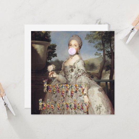 バブルガムディヴァルイーサデパルマハッピーバースデー カード (正面/裏面インサイチュ)