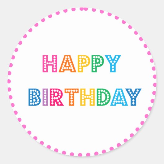 バブルガムハッピーバースデーパーティー ラウンドシール (正面)