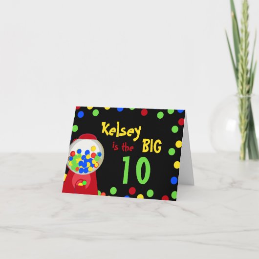 バブルガムパーティー招待状 招待状 (正面)