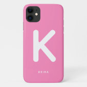 バブルガムピンクのモノグラムスマホケース Case-Mate iPhoneケース (裏面)