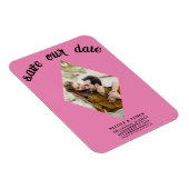 バブルガムピンクの写真 ウェディング セーブ・ザ・デート マグネット (右側)