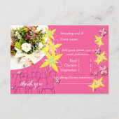 バブルガムピンクの結婚式招待状　出欠確認 出欠カード (裏面)