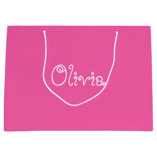 バブルガムピンクカラーベビーシャワー抱き枕 ラージペーパーバッグ (正面)