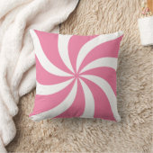 バブルガムピンクキャンディスワール クッション (ブランケット)