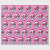 バブルガムピンクサンタサングラス ラッピングペーパー (フラット)