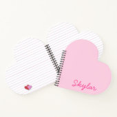 バブルガムピンクホットピンクカスタム色の名前ハート ノートブック (内部)