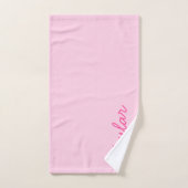 バブルガムピンクホットピンクカスタム色の名前 バスタオルセット (ハンドタオル)