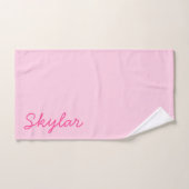 バブルガムピンクホットピンクカスタム色の名前 バスタオルセット (ハンドタオル)